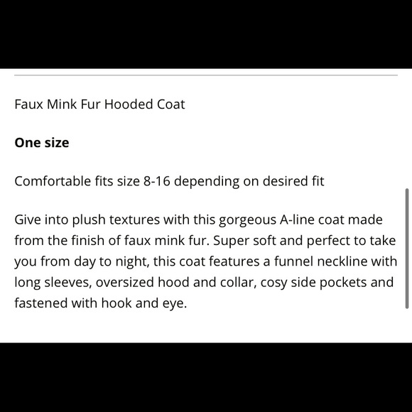 Woman’s JAYLEY Faux Mink Hooded Coat - Picture 10 of 11